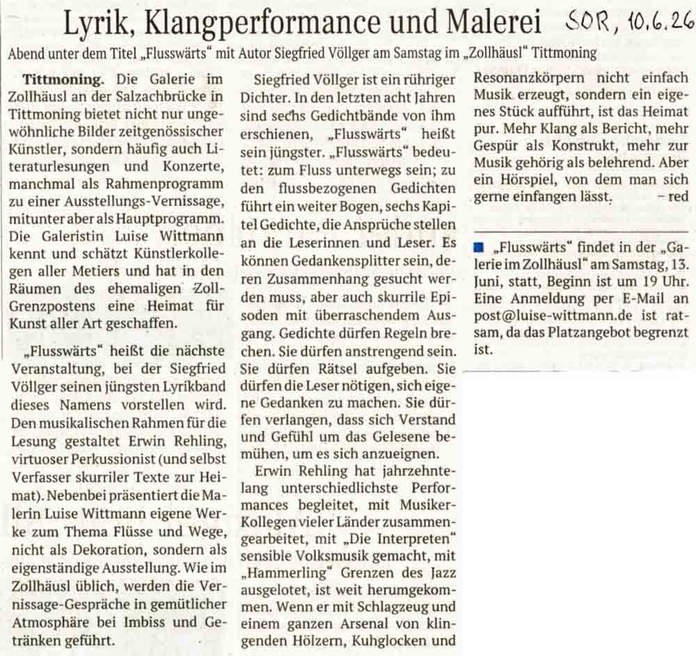 Lesung Siedfried Völlger